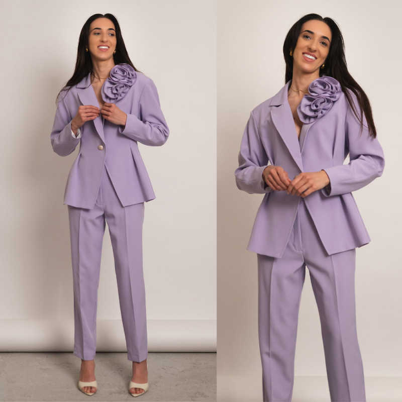 Vibrant Peplum Women Suit Set  - Women Formal Wear For Conference 评论和价格