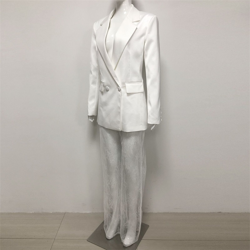White Lace Women Suit Pants Se - Women'S Holiday Formal Wear 评论和价格