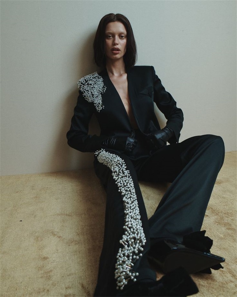 Black Women Office Suits Set P - Women Formal Wear Designers 评论和价格