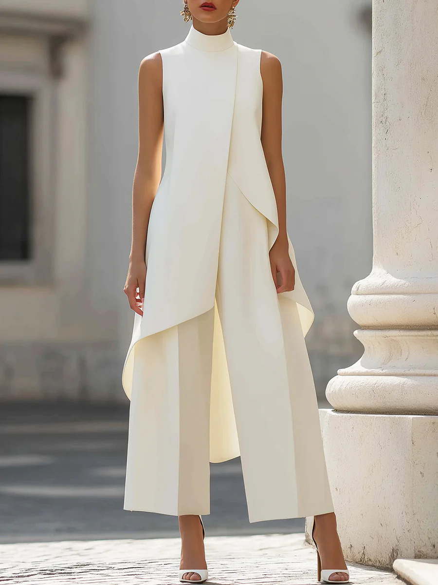 Women Stand Neck Sleeveless La - Women'S Formal Wear Pants 评论和价格