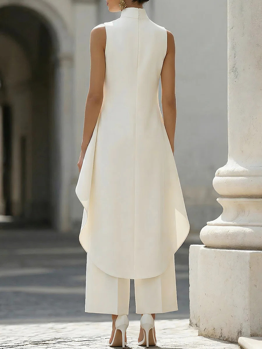 Women Stand Neck Sleeveless La - Women'S Formal Wear Pants 评论和价格