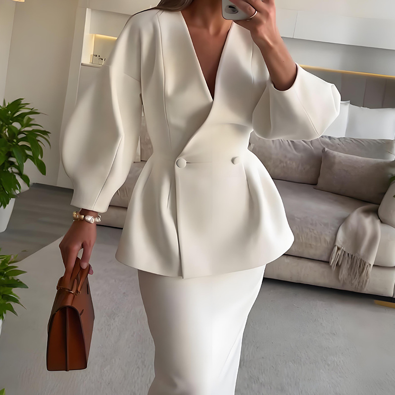 2 Piece Sets Women Outfits Ele - Women Formal Wear For Meeting 评论和价格