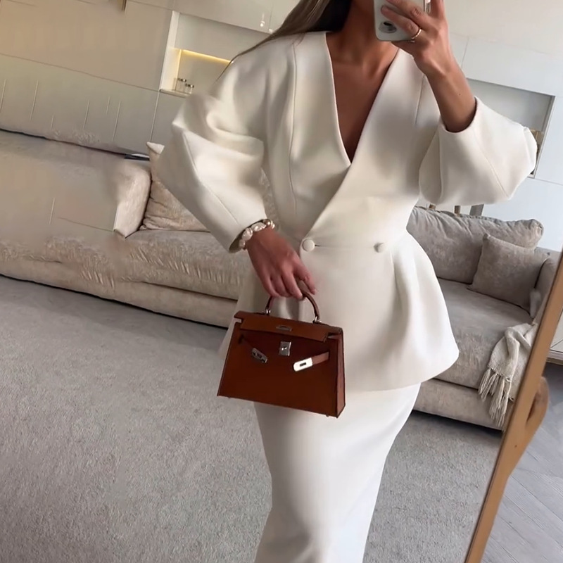 2 Piece Sets Women Outfits Ele - Women Formal Wear For Meeting 评论和价格