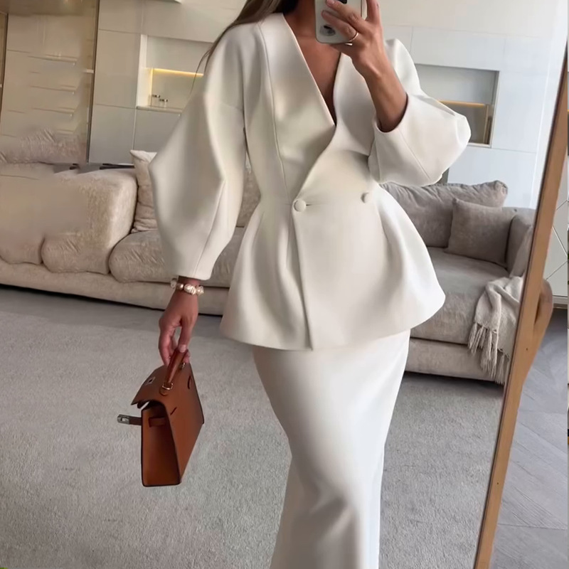 2 Piece Sets Women Outfits Ele - Women Formal Wear For Meeting 评论和价格