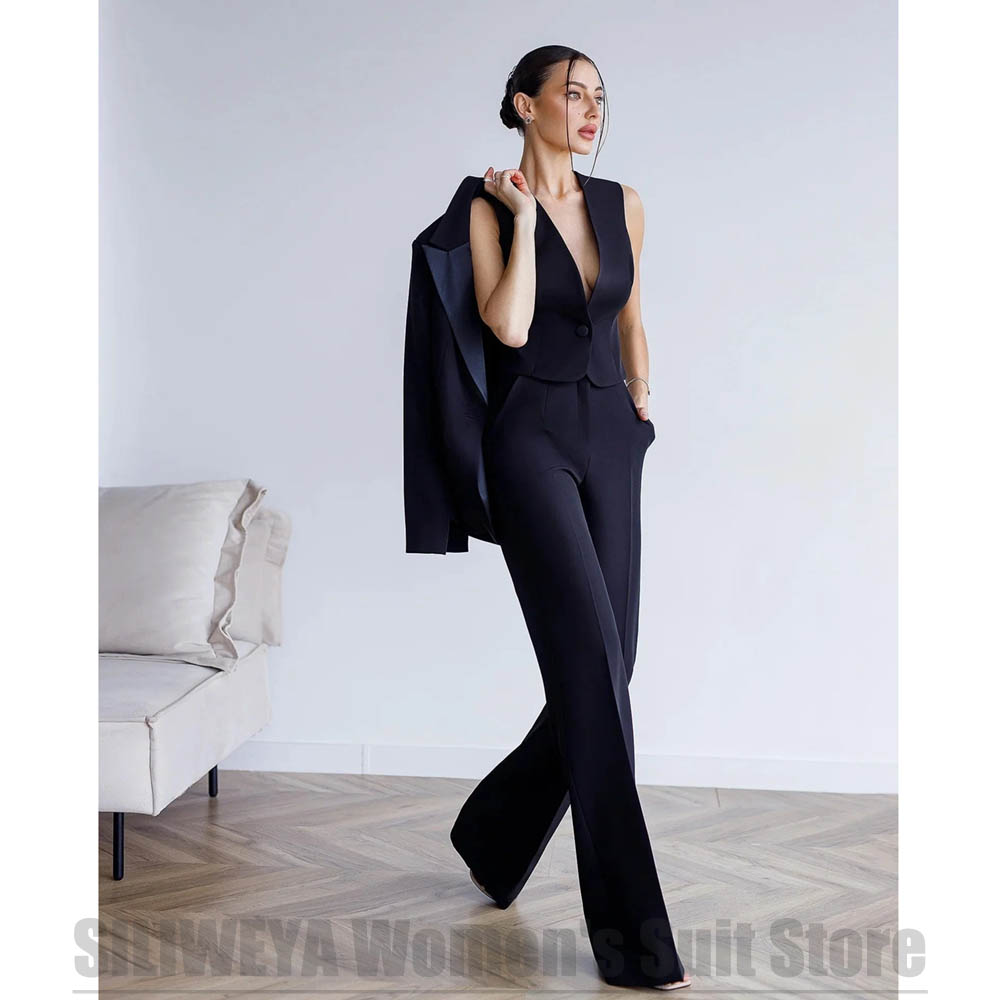 Women's 3 Piece Suit Blazer Ve - Women Formal Wear For Meeting 评论和价格