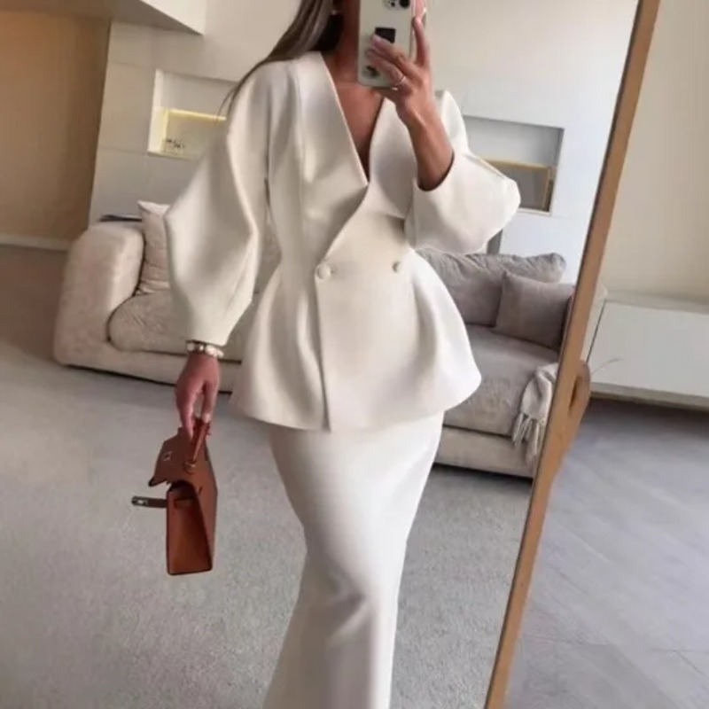 2 Piece Sets Women Outfits Ele - Women Formal Wear For Meeting 评论和价格