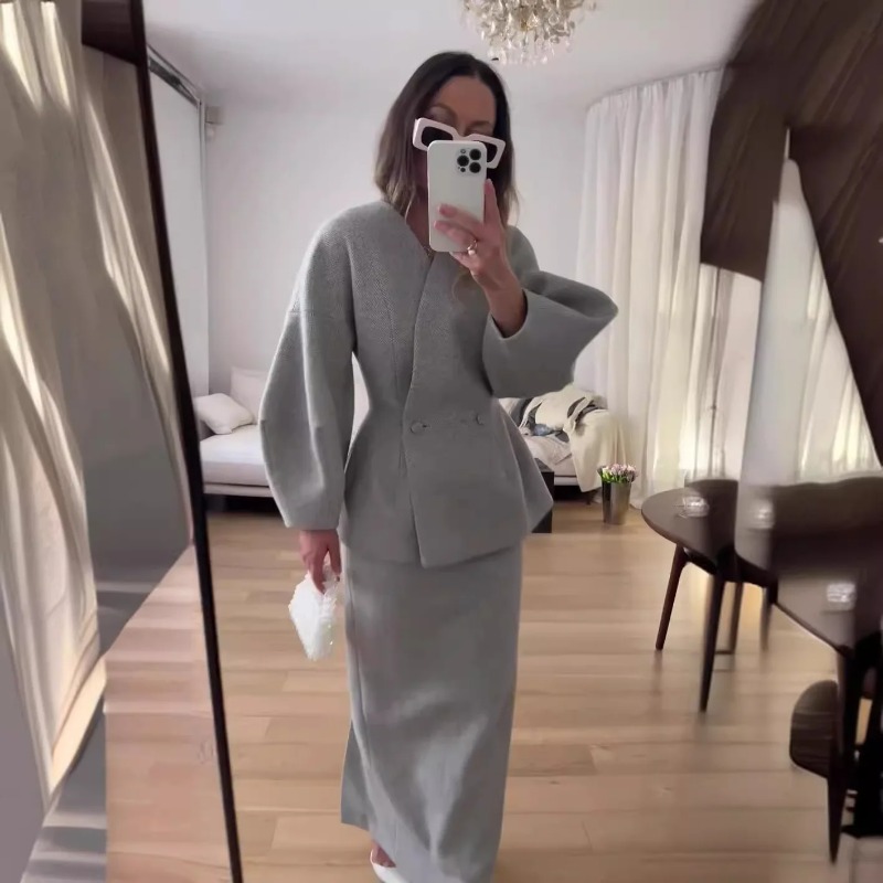 2 Piece Sets Women Outfits Ele - Women Formal Wear For Meeting 评论和价格