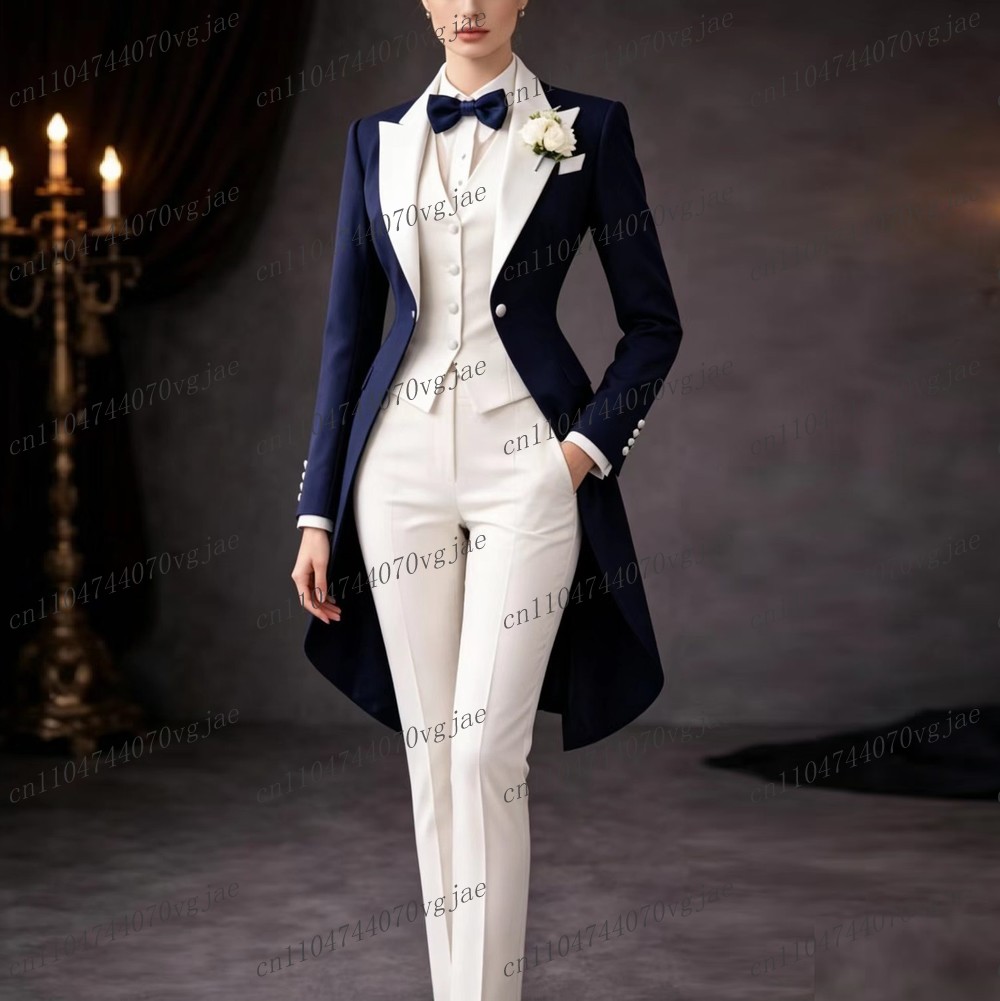Navy Blue And White Long Women - Formal Attire Woman 评论和价格