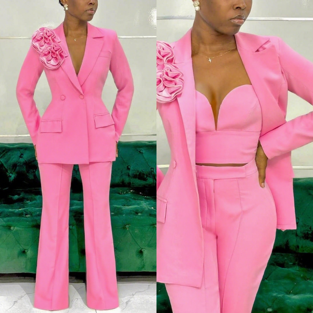 Customized Pink Women Pants Se - Women Formal Wear Designers 评论和价格