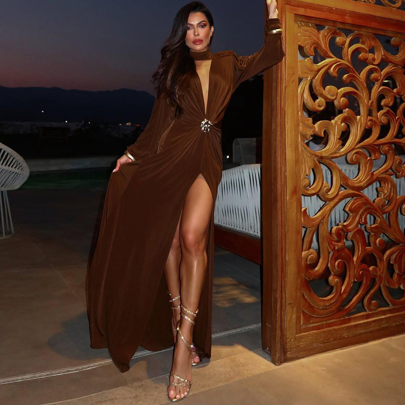 Brown Autumn Women Prom Dress  - Women'S Holiday Formal Wear 评论和价格