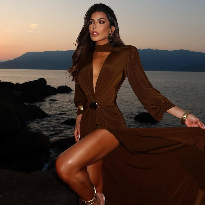 Brown Autumn Women Prom Dress  - Women'S Holiday Formal Wear 评论和价格