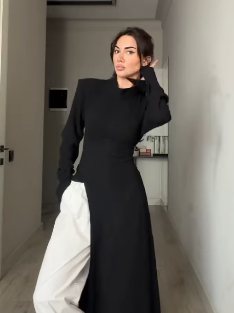 Women's Casual High Neck Long  - Women Formal Wear For Meeting 评论和价格