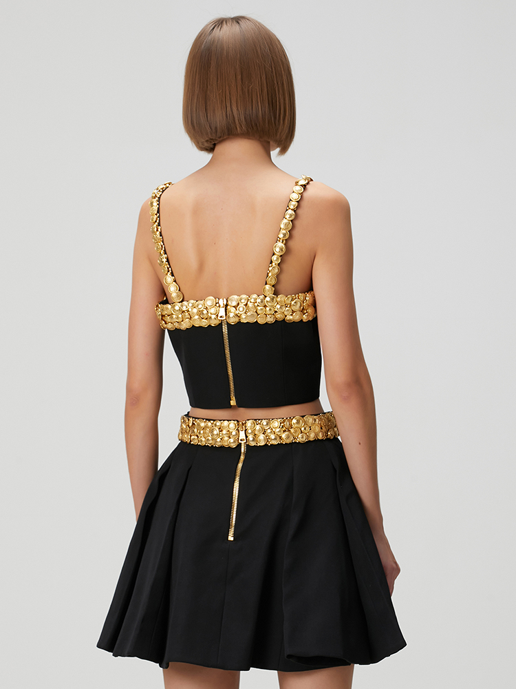 VC Black Two Piece Set Dress w - Women Formal Wear With Skirt 评论和价格