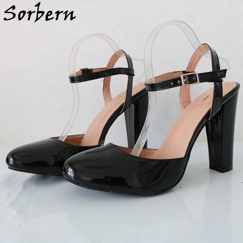 Sorbern Black Shiny Block High - Pump Heel Block 评论和价格