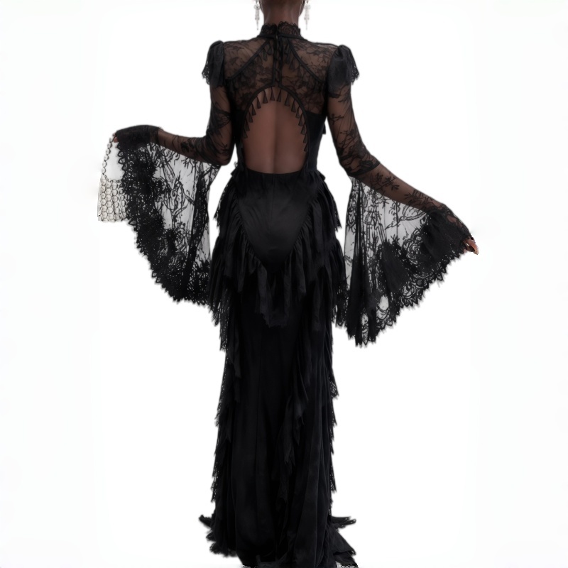 Lace High Black Mermaid Formal - Women'S Gothic Formal Wear 评论和价格