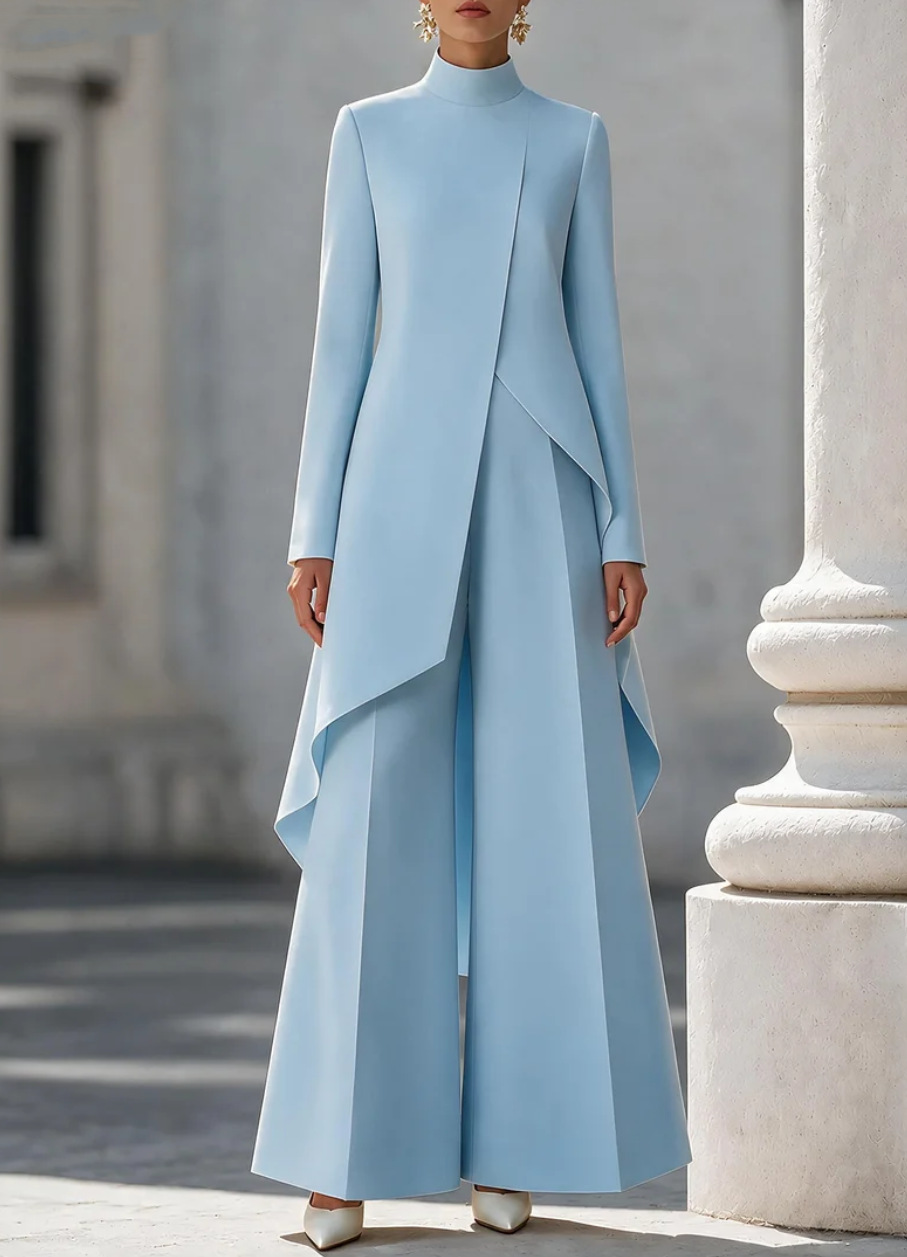 Women Two Piece Outfit Mock Ne - Formal Attire Woman 评论和价格