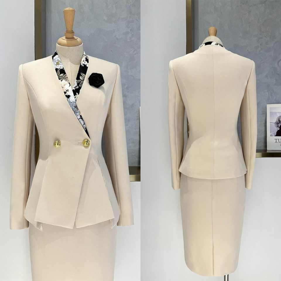Elegant Peplum Women Suit Set  - Women Formal Wear For Conference 评论和价格