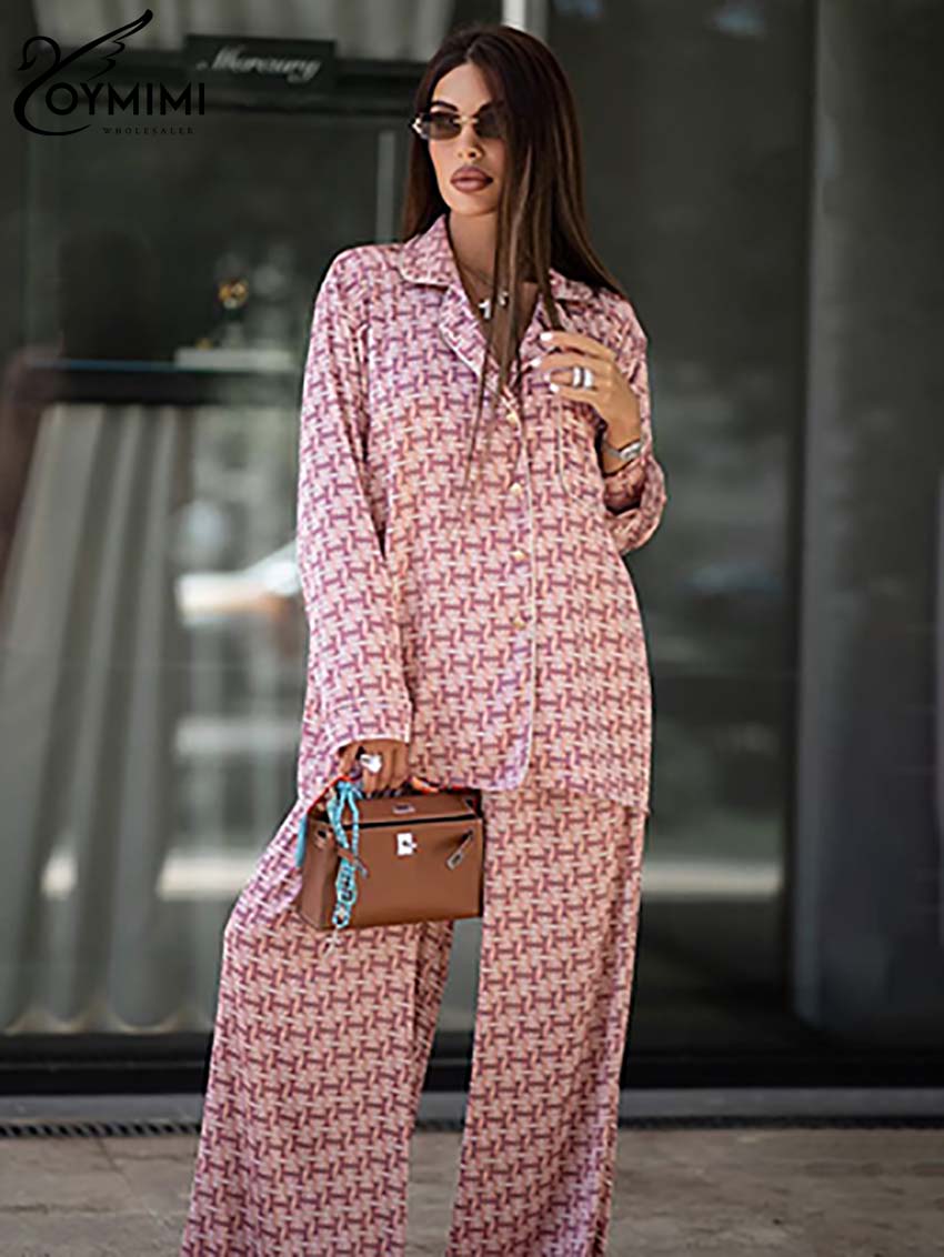 Oymimi Fashion Pink Print Wome - Women'S Formal Wear Pants 评论和价格