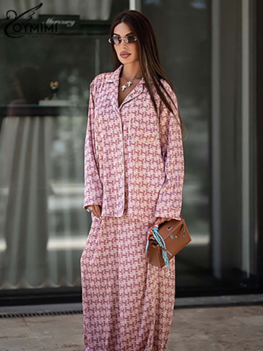 Oymimi Fashion Pink Print Wome - Women'S Formal Wear Pants 评论和价格