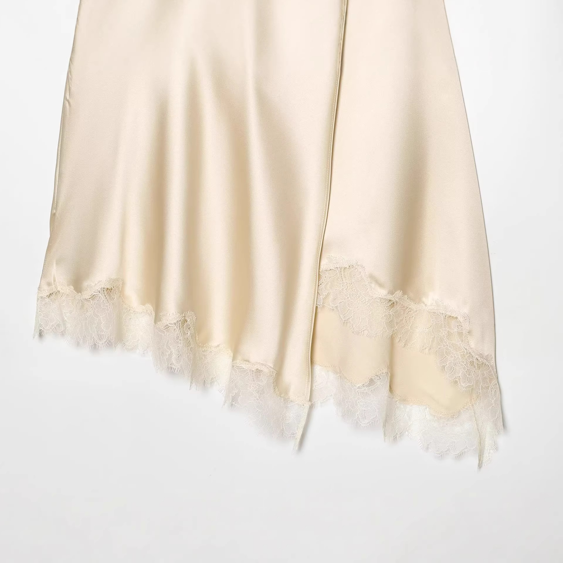 Women's Elegant Satin Lace Hem - Women Formal Wear With Skirt 评论和价格